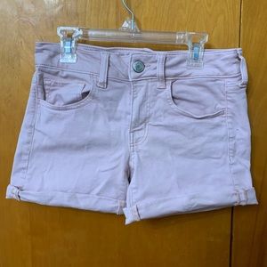 dusty rose midi shorts